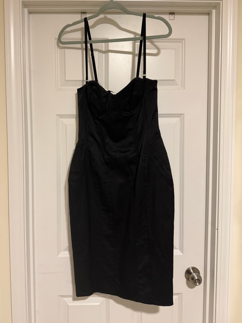 Never Worn Vintage D&G Dolce & Gabbana Black Bustier Corset Midi Dress US12 IT48